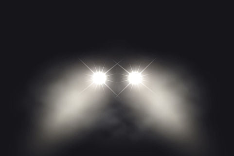 Laser powered headlights