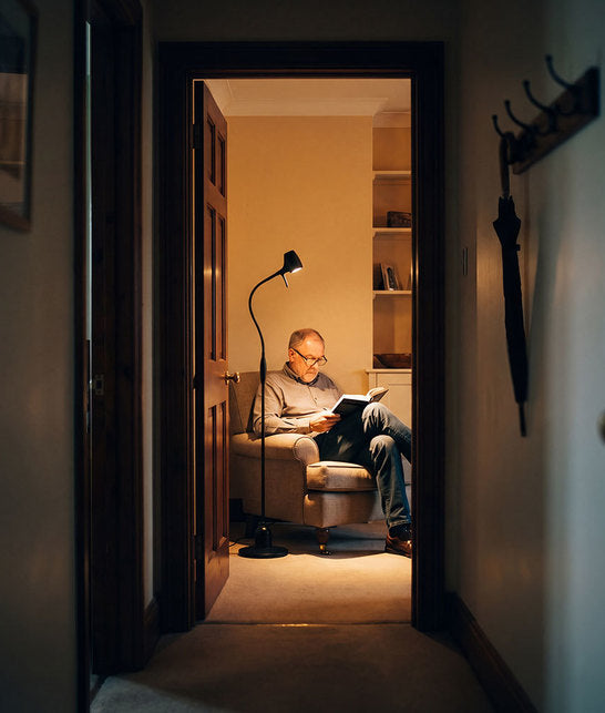 Man reading with HD Original floor light