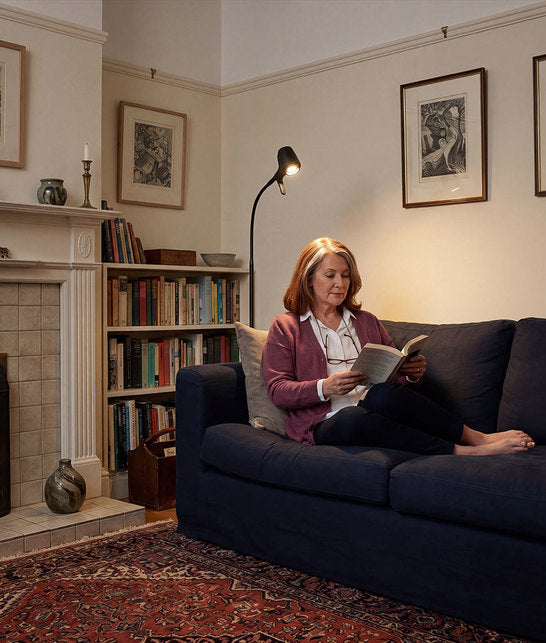 Woman reading with HD Original floor light